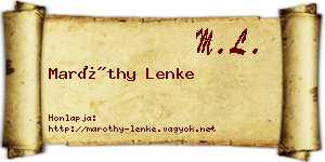 Maróthy Lenke névjegykártya
