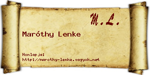 Maróthy Lenke névjegykártya